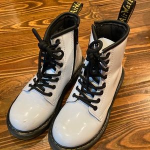 Dr Marten White Patent Leather Boots